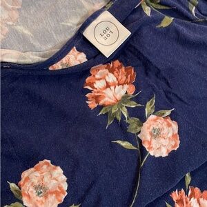 Lou Lou & Co Navy Floral Swaddle Blanket